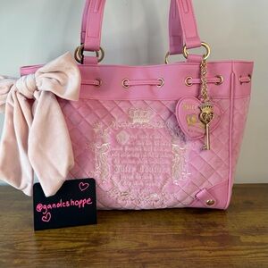 New Juicy Couture Juicy Tale Daydreamer Viral Tote Handbag Cherry Blossom Pink